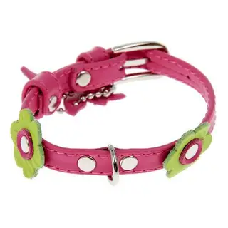 Ошейник украшенный CoLLaR Glomour аппликация 18-25 х 0,9 см, розовый