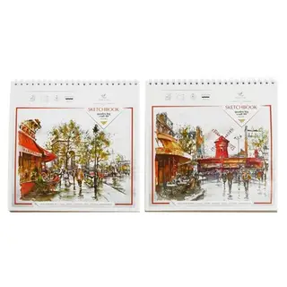 Альбом для зарисовок 190 х 190 мм, 60 листов на гребне Sketchbook, блок крафт-бумага 80 г/м², МИКС
