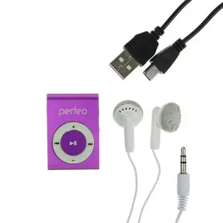 Mp3 плеер Perfeo Music Clip Titanium, фиолетовый