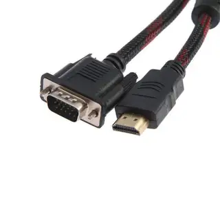 Кабель-переходник видео LuazON, HDMI - VGA, 1.5 м, с ферритовыми кольцами, МИКС