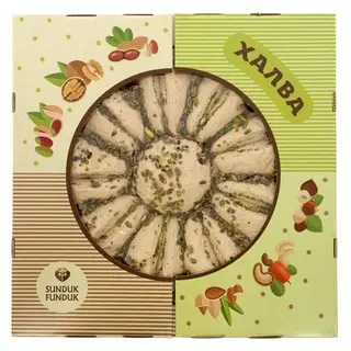 Халва Sunduk Funduk кунжутная с двойной фисташкой, 5 кг