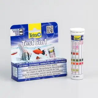 Тест 6 в 1 GH/kH/NO2/NO3/pH/CL2, полоски для пресной воды 25шт