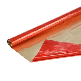 Полисилк двухцветный красный + золото, 1 х 20 м
