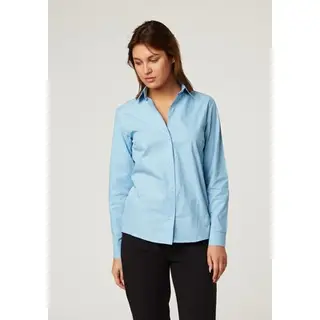 Рубашка женская полуприлегающая, размер 40-42, голубой, хлопок 100%
