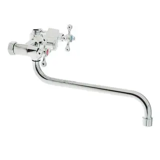 Смеситель для ванны RMS SL71-140-1,двухвентильный, длинный излив, душевая лейка и шланг, хром 190328