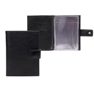 Обложка д/автодок 44377, Black, 12*1,2*9, д/карт, черный