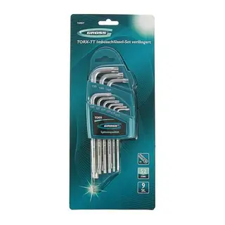 Набор ключей имбусовых GROSS TORX-TT16407, 9 шт, T10-T50, удлиненные, S2, сатинированные