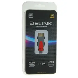 Кабель видео Delink 10056, HDMI(m)-HDMI(m), ver 2.0, 4К, 3D, 1.5 м, серый