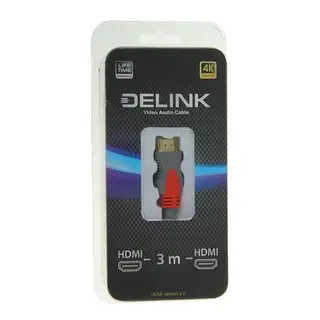 Кабель видео Delink 10058, HDMI(m)-HDMI(m), ver 2.0, 4К, 3D, 3 м, серый