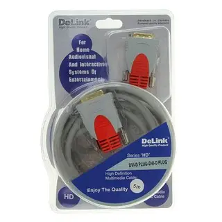 Кабель видео Delink 7554, DVI(m)-DVI(m), 5 м, серый