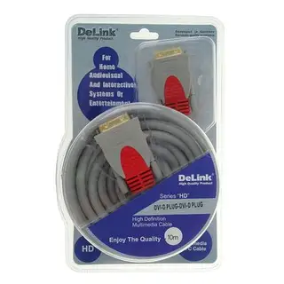 Кабель видео Delink 7998, DVI(m)-DVI(m), 10 м, серый