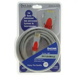 Кабель-переходник видео Delink 8008, DVI(m)-HDMI(m), 7 м, серый