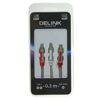 Кабель-разветвитель аудио Delink 3826, RCA(f)-2xRCA(m), 0.3 м, серый