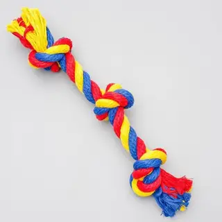Игрушка канатная "Веревка", ф16, 3 узла, 33 см, микс цветов