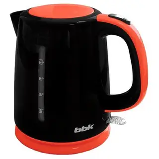 Чайник электрический BBK EK1730P, пластик, 1.7 л, 2200 Вт, черно-оранжевый