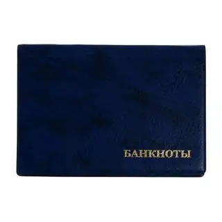 Альбом для бон 125 х 185 мм Calligrata, на 16 банкнот, обложка искусственная кожа, синий