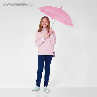 Зонт детский «Горох», полуавтоматический, с рюшами, r=38 см, цвет розовый