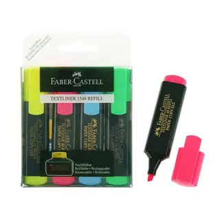 Набор маркеров текстовыделителей 4 цвета 5.0 мм, Faber-Castell TL 48, в футляре, 154804/15480400