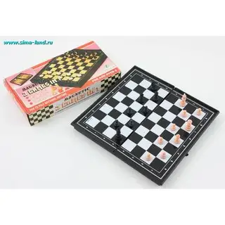 игра настольная 3 в 1 (шашки, шахматы, нарды) 10*10 (бокс 96 шт) мин 2 шт