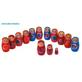 Матрешка 3 в 1, с 1 цветком посередине