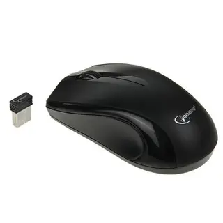 Мышь Gembird MUSW-320, беспроводная, оптическая, 3 кнопки, 1000 dpi, 1xAA, USB, чёрная