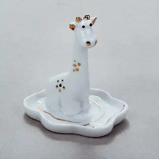 Подставка для колец "Жирафик беленький" 7×6×5 см