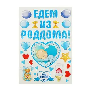 Набор магнитов на авто "Едем из роддома!"