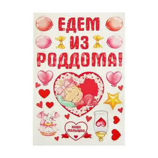Набор магнитов на авто "Едем из роддома!"