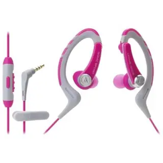 Наушники AUDIO-TECHNICA ATH-SPORT1iS PK, спортивные, бело-розовые