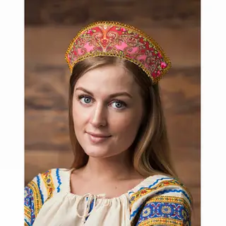 Кокошник «Вдохновение» на розовом, МИКС