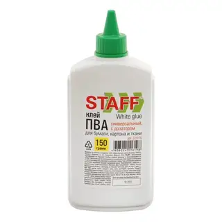 Клей ПВА STAFF эконом, 150 г, с дозатором