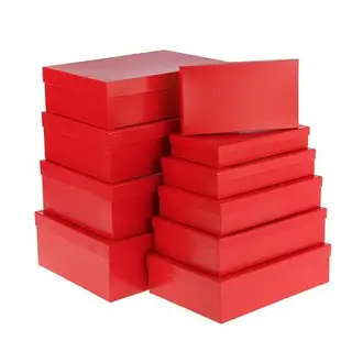 Набор коробок 10в1 "Красный", 36,5 х 26,5 х 12 - 23 х 13 х 3 см