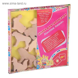 Набор для творчества "Животные Америки",12 эл., 20*20*1.5мм. НТ-12071