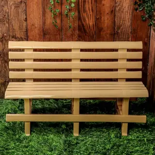 Скамья садовая со спинкой, 120 × 40 × 70 см, двухместная, бежевая