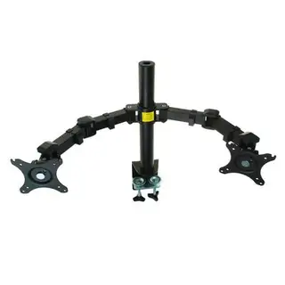 Кронштейн KRON D221E, для 2-х мониторов, наклонно-поворотный, 10"-32", до 2х10 кг, черный