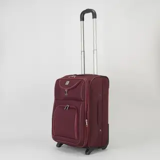 Чемодан с увеличением, малый, 20 ", 43 л, 2 колеса, цвет бордовый
