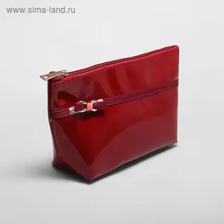 Косметичка дорожная на молнии "Блеск", 1 отдел, цвет бордовый