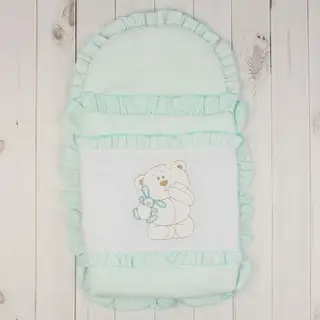 Конверт "Мишутка с игрушкой", рост 68 см, цвет ментоловый К210