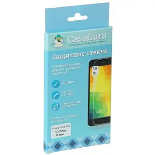 Защитное стекло 3D CaseGuru для Apple iPhone 6,6S Plus White, 0,3 мм, белое