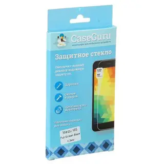Защитное стекло CaseGuru для Meizu M5 Full Screen Black, 0,3 мм, черное