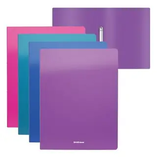Папка на 2 кольцах А4, ErichKrause Glance Vivid, 35 мм, 500 мкм, 4 вида, микс