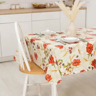 Клеенка столовая на нетканой основе «Мажор. Маки», 1,35×20 м