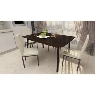 Обеденная группа "Идея", стол 100x70x75, дуб венге, 4 стула Слайп кофейный/чёрный
