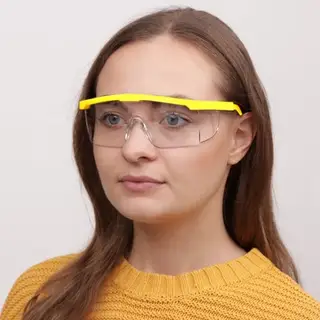 Очки защитные для мастера, регулируемые дужки, цвет жёлтый