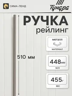Ручка-рейлинг ТУНДРА BISTRO, d=12 мм, м/о 448 мм, цвет сатиновый никель