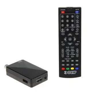 Приставка для цифрового ТВ "Эфир" HD-502, FullHD, DVB-T2, HDMI, RCA, mini USB, черная