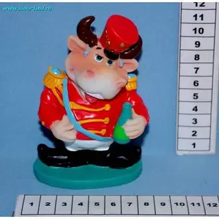 полистоун бычок гусар 3В-88030 12,5*8,5 см (бокс 96 шт) мин 2 шт