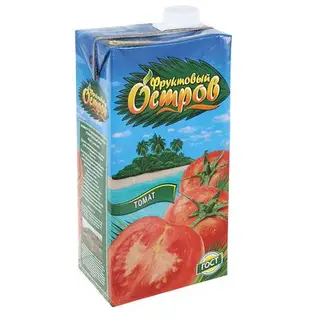 Нектар «Фруктовый остров» томатный с солью и сахаром с мякотью, 1,9 л