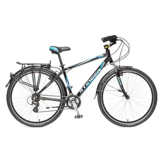 Велосипед 28" Stinger Fusion, 2016, цвет чёрный/синий, размер 18"
