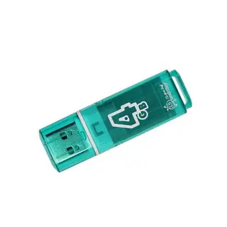Флешка Smartbuy Glossy, 4 Гб, USB2.0, чт до 25 Мб/с, зап до 15 Мб/с, зелёная